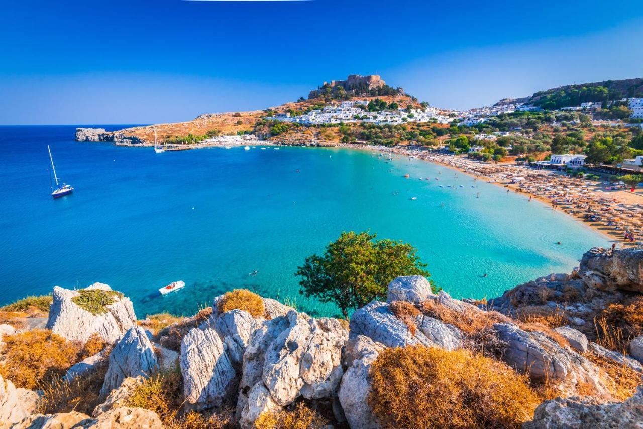Апартаменты Bakia Lindos Экстерьер фото